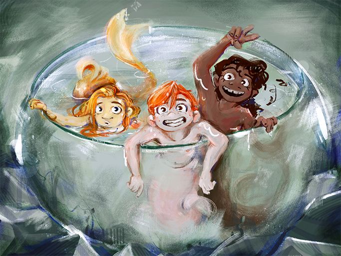 ILLUSTRATION MERMAIDS FISHTANK
