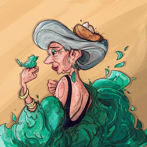ILLUSTRATION BIRD LADY